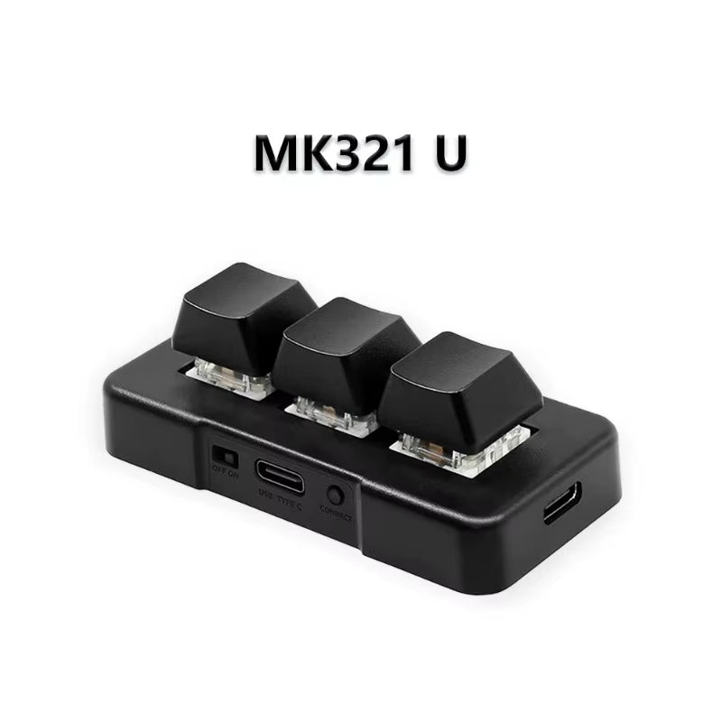 MK321BT Bluetooth Wireless Switch 3-Key Mini Usb+Bt+Wired Three Mode Customized Keyboard for Office Game Multimedia Keyboard