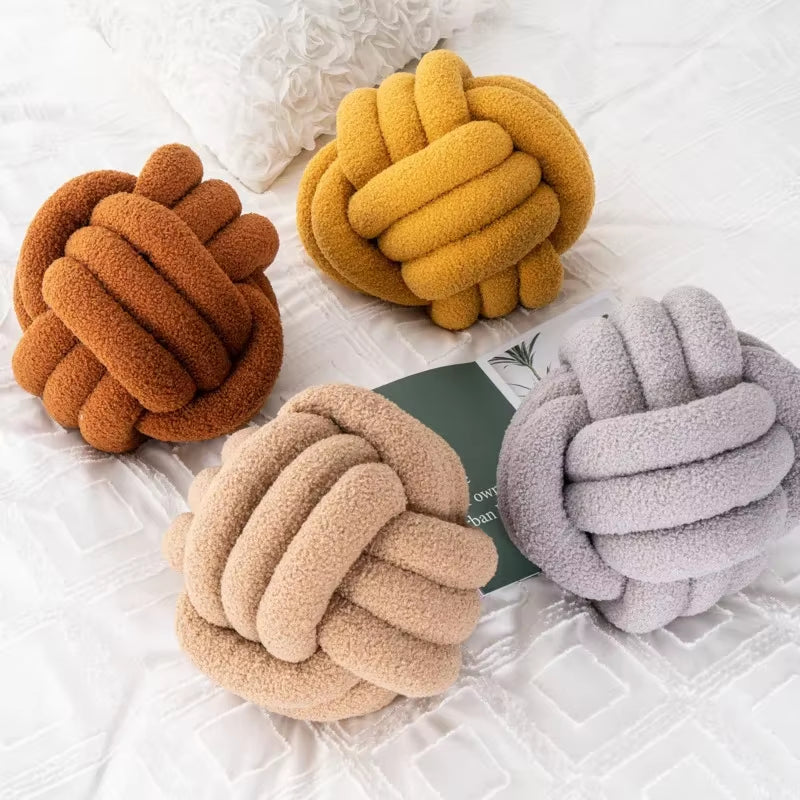 Aesthetic Knot Globe Plush Cushion Nordic Ball Stuffed Pillow Sofa Decorative Throw Pillow Soft Sleeping Back Cushion Decor
