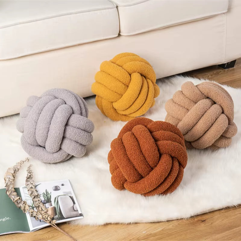Aesthetic Knot Globe Plush Cushion Nordic Ball Stuffed Pillow Sofa Decorative Throw Pillow Soft Sleeping Back Cushion Decor