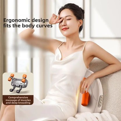 Trapezius Electric Massage Pillow Wireless Car and Home Massager Heating Waist Neck Leg Cervical Shiatsu Kneading