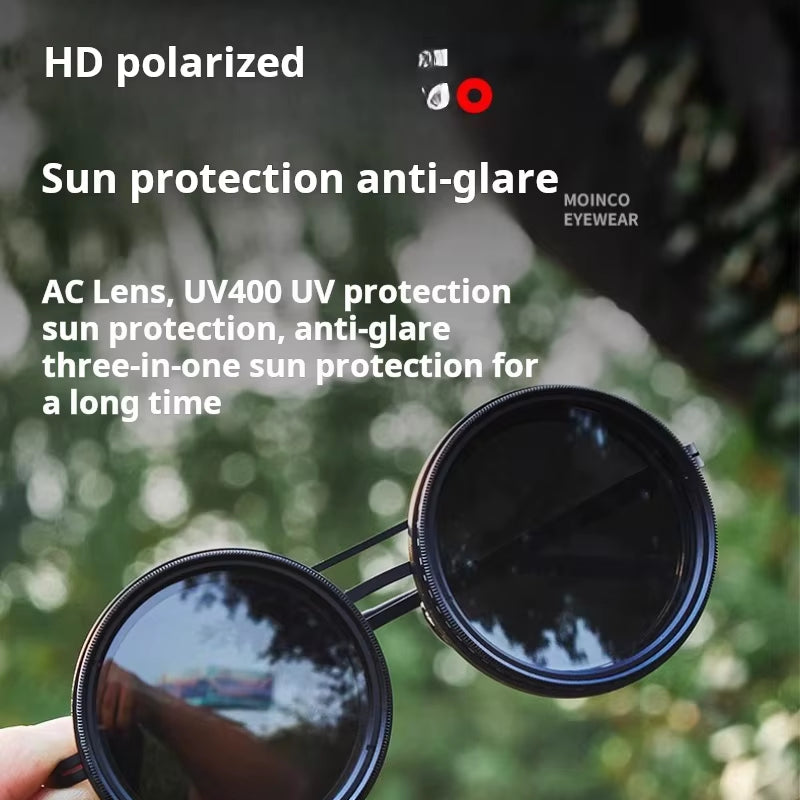 9-Level ND2-400 Adjustable Dimming Glasses Fishing Sunglasses UV anti UV Polarized Sunglasses ND Filter with Glasse Case Set