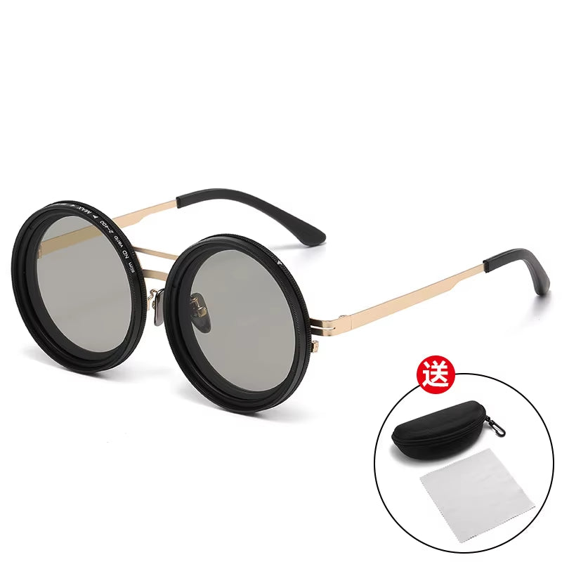 9-Level ND2-400 Adjustable Dimming Glasses Fishing Sunglasses UV anti UV Polarized Sunglasses ND Filter with Glasse Case Set