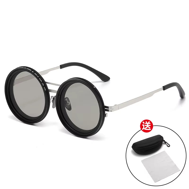 9-Level ND2-400 Adjustable Dimming Glasses Fishing Sunglasses UV anti UV Polarized Sunglasses ND Filter with Glasse Case Set