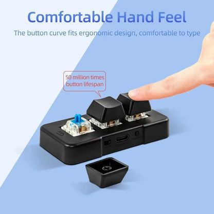 MK321BT Bluetooth Wireless Switch 3-Key Mini Usb+Bt+Wired Three Mode Customized Keyboard for Office Game Multimedia Keyboard