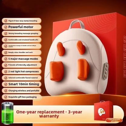 Trapezius Electric Massage Pillow Wireless Car and Home Massager Heating Waist Neck Leg Cervical Shiatsu Kneading