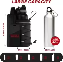 Magnetic Water Bottle Bag Large Capacity Specific Water Cup Holder with Strong Magnet Portable Bag for Outdoor Sports Gym Camp